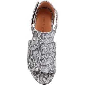 GENTLE SOULS KENNETH COLE Womens Gray Snake Lunette 75 Hooded Wedge Sandals 7 M